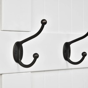 HOMCOM Cuier de Podea cu Bancă pentru Pantofi și 5 Cârlige, MDF, 96L x 34I x 179,7Î cm, Crem | Aosom Romania