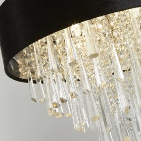 Lustra eleganta cu abajur din catifea si cristale Glamour 5Lt