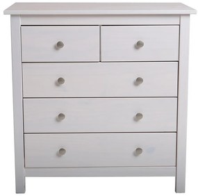 Comodă albă înaltă din lemn masiv de pin 79x80 cm Berna – Marckeric