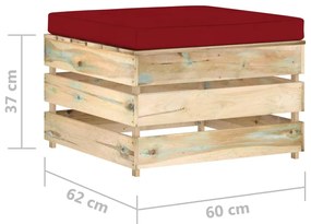 Set mobilier de gradina cu perne, 3 piese, lemn verde tratat Vinsko rde  a in rjava, 3