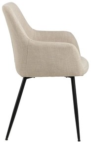 Set de scaune de sufragerie bej cu cotiere 2 buc. tapițat Lizzy – Actona