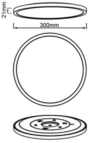 Brilliant - Plafonieră LED reglabilă TUCO, 20W/230V, Ø 29,5 cm, negru