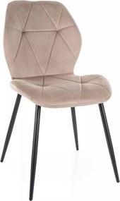 Scaun RICK, bej - Bluvel 40, stofa catifelata/metal, 48x56x86 cm