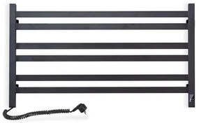 Radiator de baie tip scară cu termostat AVANGARD 316W/230V 50,6 cm IP44 negru, montare pe partea stângă