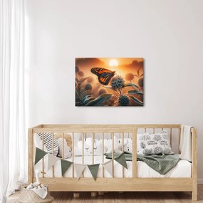 Tablou – Fluture în soare apunând (70x50 cm)
