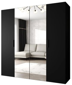 Dulap de haine 200 cm Borry 2 (Negru + Negru). 1125827