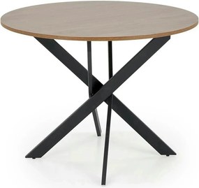 Masa EDGAR, nuc/negru, 100x100x76 cm