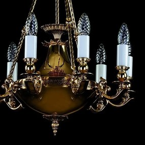 Lustra LUX din alama, Candelabru 9 brate DAFNE