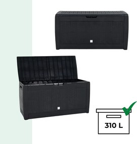 Prosperplast Cufăr depozitare RATO, 310L, 119x48x60 cm, antracit