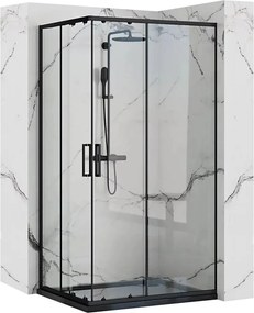 Cabina de dus dreptunghiulara Rea Punto cu usa glisanta 80x100 negru