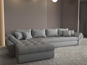 Colțar extensibil dumonde cu ladă de depozitare si sezut confortabil din spuma high-density, Loana XL Enjoy Gri 335x185 cm