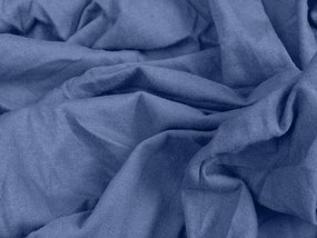 Cearsaf jersey cu lycra albastru 90 x 200 cm