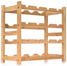 Raft pentru vin G21 din bambus, 16 sticle