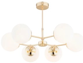 Lustră pe tijă FOTON 6xE14/40W/230V aurie/albă