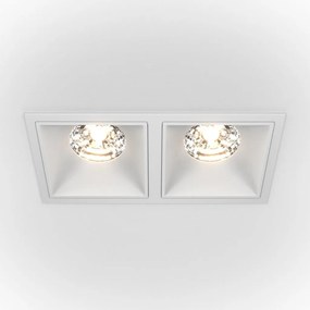 Spot LED incastrabil cu 2 surse de iluminat Alpha alb, 30W, 3000K