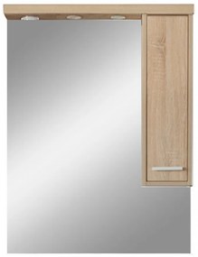 Dulap suspendat cu oglindă Nerva 75 cm, stejar Sonoma