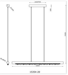 Globo FELICITAS 15354-20-LED, lustru suspendat pe cablu, compatibil cu dimmer, LED/25W/230V, bej