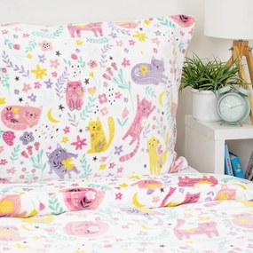 Lenjerie de pat din microflanel 4Home Playful Paws, 160 x 200 cm, 70 x 80 cm