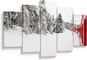 Tablou - Tren într-un peisaj înzăpezit (150x105 cm)