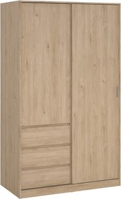 Șifonier în culoare naturală cu aspect de lemn de stejar cu ușă glisantă 119x200x60 cm Naia – Tvilum