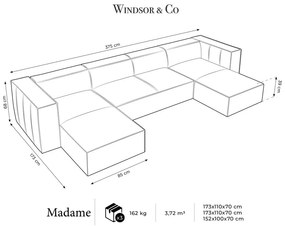 Colțar maro cu tapițerie din piele (în formă de "U") Madame – Windsor &amp; Co Sofas