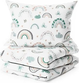 Lenjerie de pat din crep pentru patut Renforce RAINUBI alb. Dimensiune lenjerie de pat: 45 x 65 cm | 90 x 140 cm