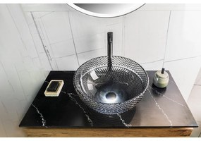 Chiuvetă neagră rotundă din sticlă ø 39,5 cm Marac – Sapho