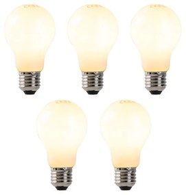 Set de 5 becuri LED reglabile E27 sticlă opala 7W 806 lm 2200K