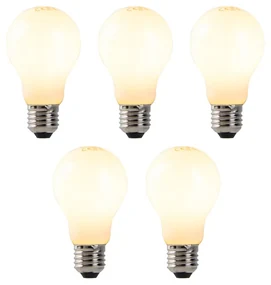 Set de 5 becuri LED reglabile E27 sticlă opala 7W 806 lm 2200K