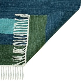 Covor reversibil pentru exterior din plastic reciclat Green Decore Marlin, 160 x 230 cm, albastru-închis