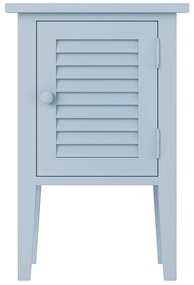 Noptiera bleu, din lemn de pin, aspect vintage, Persienne