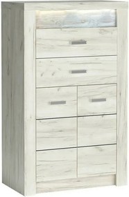 Comoda INDIANAPOLIS I6, stejar craft alb, PAL laminat, cu 2 sertare, 2
