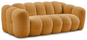 Canapea galben-muștar cu tapițerie din țesătură bouclé 232 cm Hippolyte – Bobochic Paris