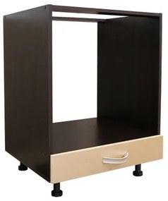 Corp pentru cuptor incorporabil cu sertar Zebra, wenge/cappuccino lucios, fara blat, 60 x 82 x 57 cm