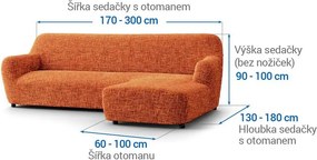 Gaico Huse cu două elastice GRAFITI NOU cărămizie canapea cu otoman dreapta (l. 170 - 300 cm)