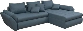Colțar extensibil dumonde cu ladă de depozitare si sezut confortabil din spuma high-density, Loana Enjoy Blue II 270x185 cm
