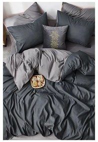 Lenjerie de pat gri din bumbac pentru pat de o persoană-extins și cearceaf 160x220 cm – Mila Home