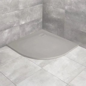 Cadita dus compozit semirotunda Radaway Kyntos A 90x90 cm gri ciment