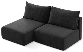 Colțar negru extensibil/cu spațiu de depozitare (cu colț pe partea stângă) Kalena – Makamii