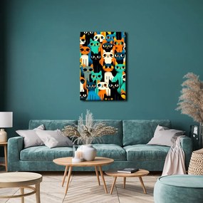 Tablou mozaic pisicesc vibrant