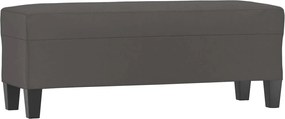 vidaXL Bancă, gri, 100x35x41 cm, piele ecologică