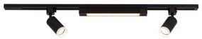 Spot LED pentru șină TRACER, 2xGU10/10W/230V + LED/20W, 1 m, negru