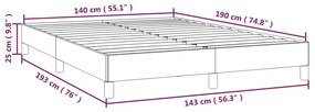 Cadru de pat, gri, 140x190 cm, piele ecologica Gri, 25 cm, 140 x 190 cm