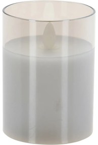 Lumânare LED Agide, în borcan, flacără reală, 7,5x 10 cm, alb cald