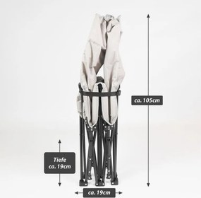 Șezlong pliabil, bej, geantă de transport