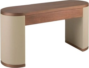 Masa machiaj design LUX Walnut-Leatherette Mink