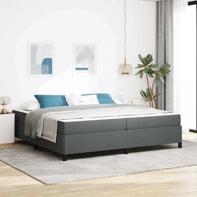 vidaXL Pat cu arcuri Gri închis, Negru 200 x 200 cm