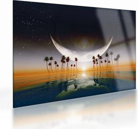 Tablou- Luna deasupra palmierilor (70x50 cm)
