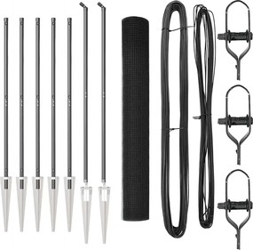 vidaXL Stâlp de gard. Gri 10 x 1,4 m (plasă 16 x 16 mm) Oțel și PVC