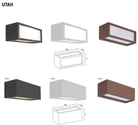 Aplica de perete exterior IP65 UTAH corten